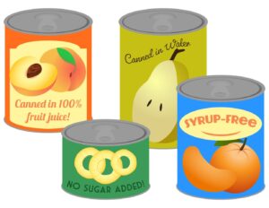 Một số trái cây đóng hộp có chứa chất tạo ngọt hoặc chất tạo hương vị khác có thể làm tăng lượng đường đáng kể