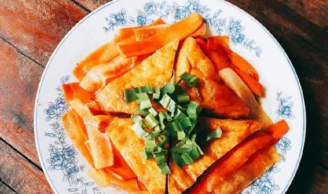 dau khuon kho ca rot cu cai chay recipe main photo 2 | Ăn Chay, Thuần Chay, Quán Chay & Nhà Hàng Chay