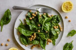 2 Minute Lemon Spinach Chickpea Salad | Ăn Chay, Thuần Chay, Quán Chay & Nhà Hàng Chay